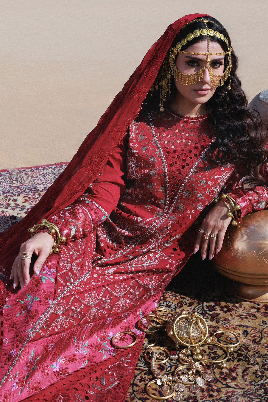 NUREH Aman Embroidered Luxury Lawn Unstitched 3Pc Suit NE-230