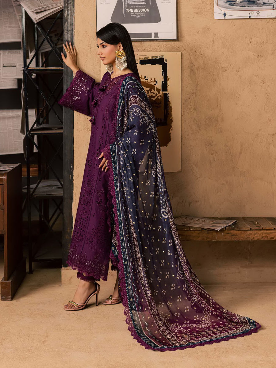 NUREH Bazar Unstitched Embroidered Chikankari Doriya Lawn 3Pc Suit NE-240