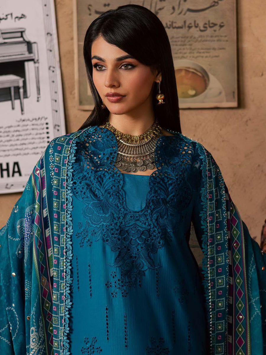 NUREH Bazar Unstitched Embroidered Chikankari Doriya Lawn 3Pc Suit NE-242