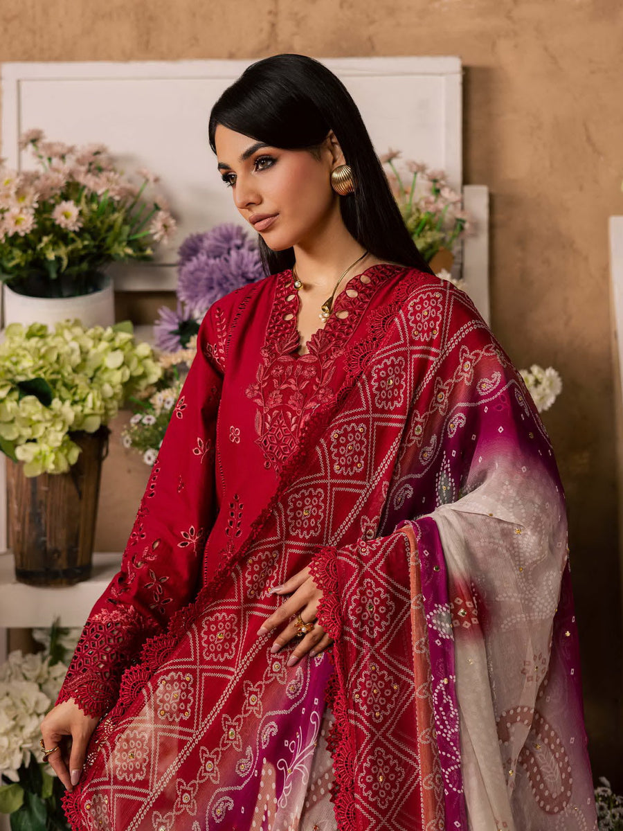 NUREH Bazar Unstitched Embroidered Chikankari Doriya Lawn 3Pc Suit NE-243