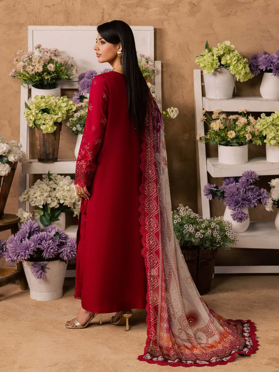 NUREH Bazar Unstitched Embroidered Chikankari Doriya Lawn 3Pc Suit NE-243