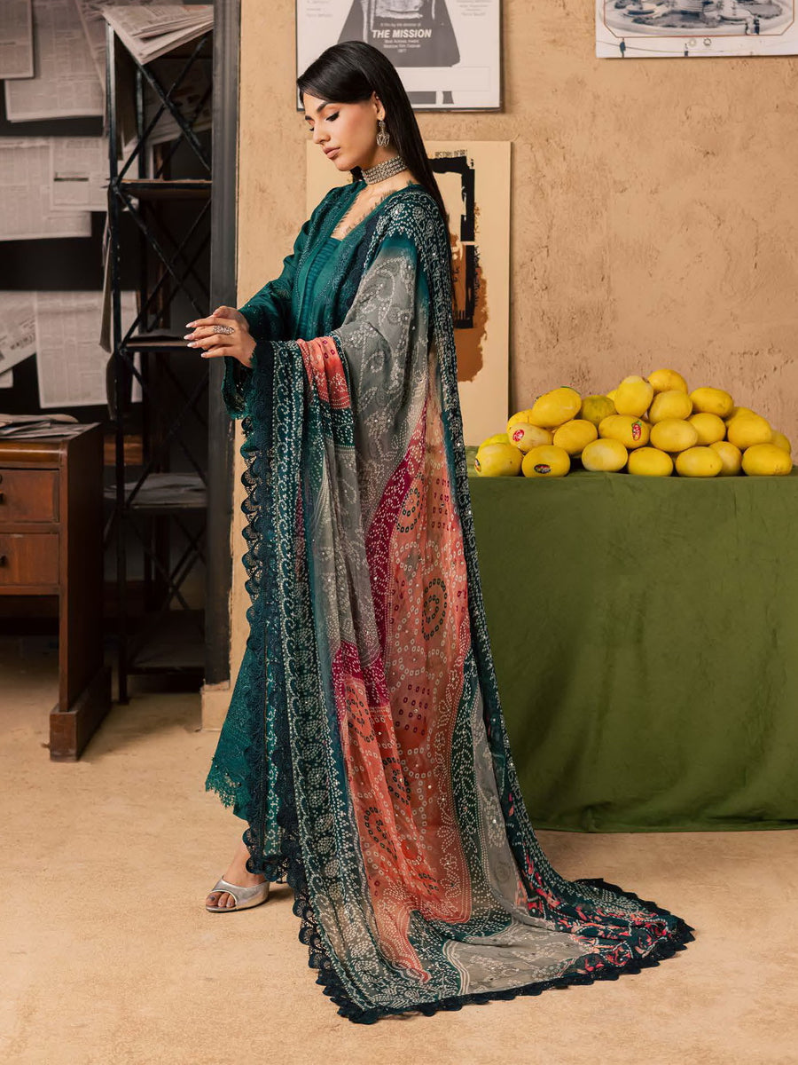 NUREH Bazar Unstitched Embroidered Chikankari Doriya Lawn 3Pc Suit NE-244
