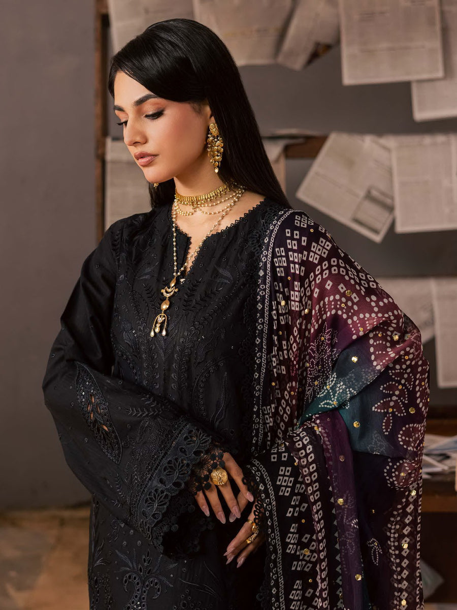 NUREH Bazar Unstitched Embroidered Chikankari Doriya Lawn 3Pc Suit NE-245