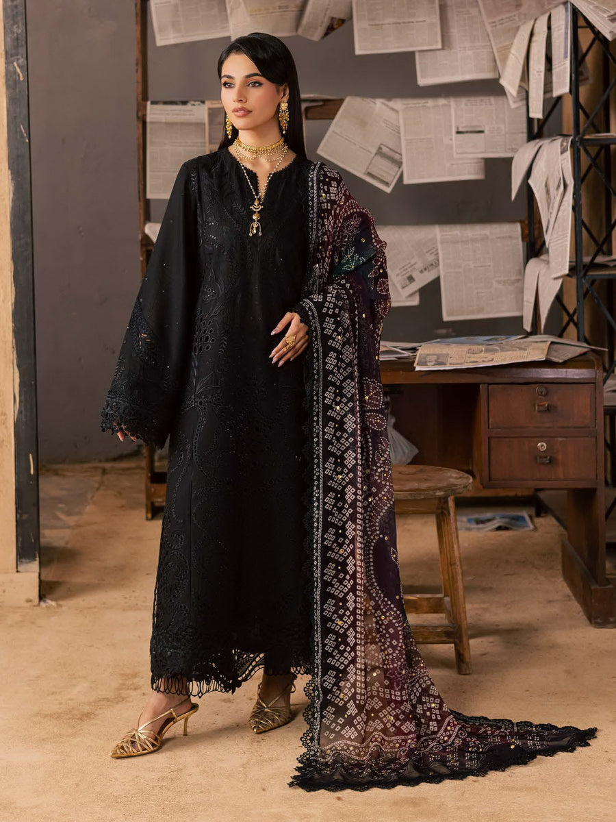 NUREH Bazar Unstitched Embroidered Chikankari Doriya Lawn 3Pc Suit NE-245
