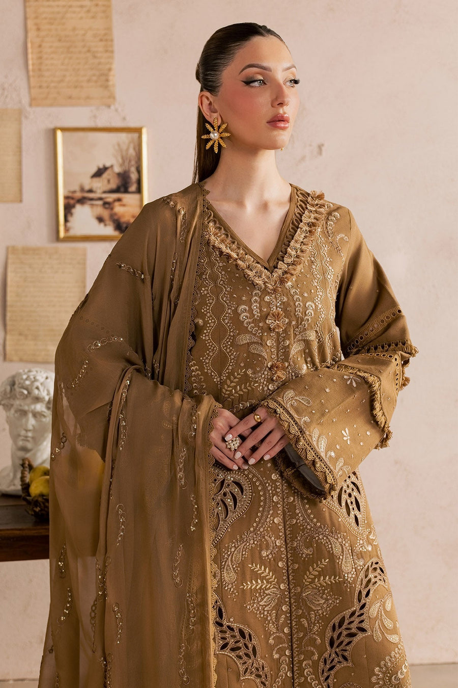 NUREH Exclusive Embroidered Karandi Unstitched 3Pc Suit NE-270