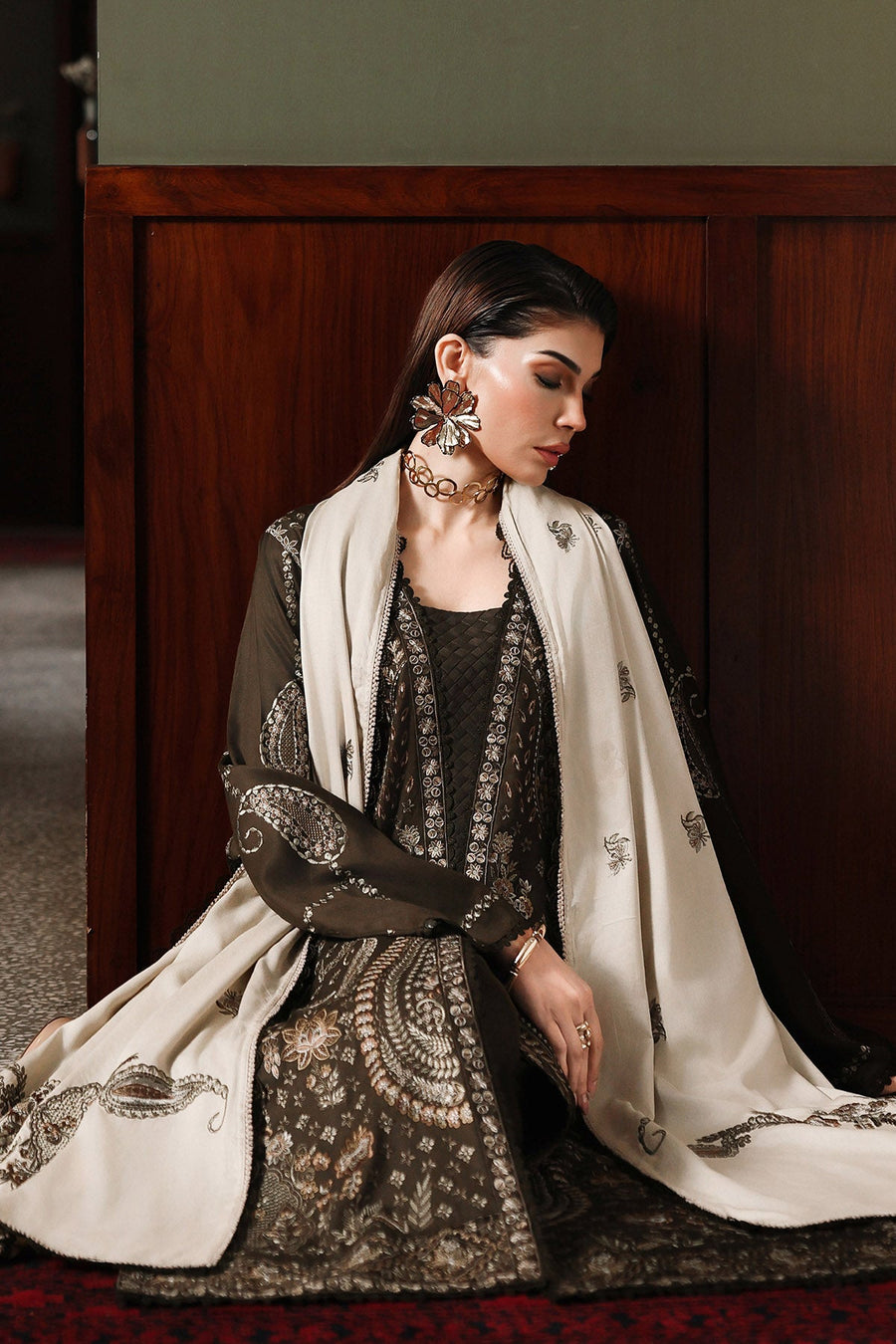 NUREH Exclusive Luxury Embroidered Marina Unstitched 3Pc Suit NE-276