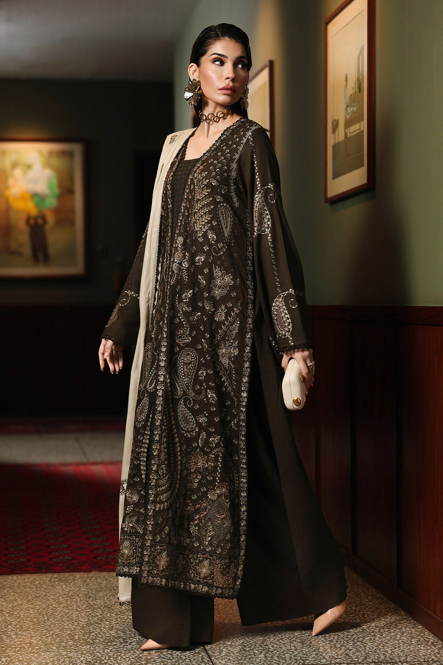 NUREH Exclusive Luxury Embroidered Marina Unstitched 3Pc Suit NE-276