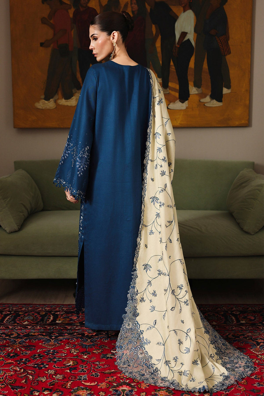 NUREH Exclusive Luxury Embroidered Marina Unstitched 3Pc Suit NE-277