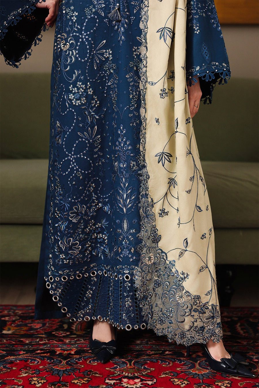 NUREH Exclusive Luxury Embroidered Marina Unstitched 3Pc Suit NE-277