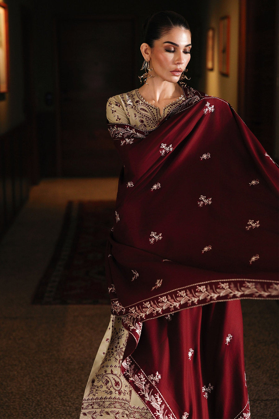 NUREH Exclusive Luxury Embroidered Marina Unstitched 3Pc Suit NE-278