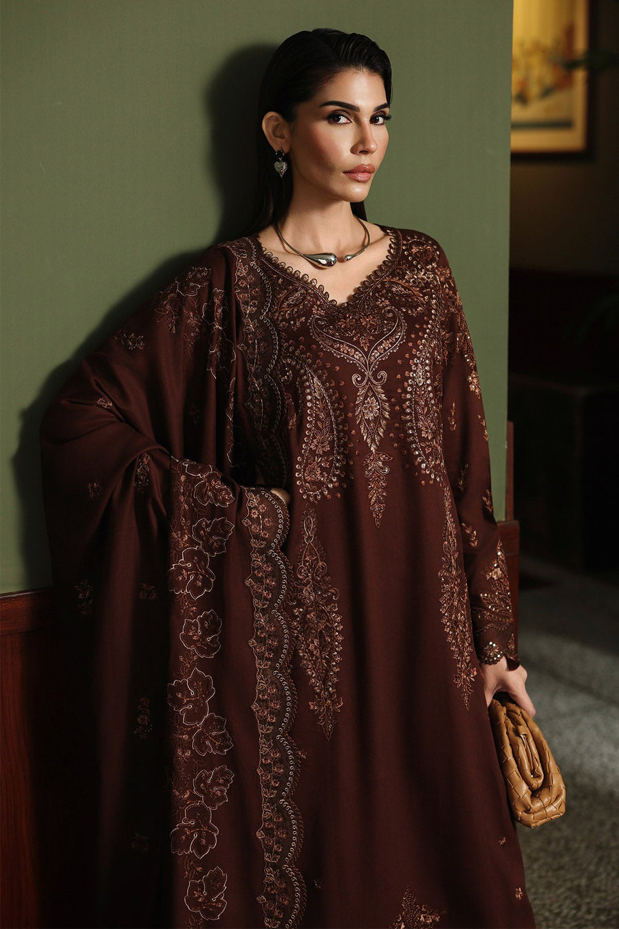 NUREH Exclusive Luxury Embroidered Marina Unstitched 3Pc Suit NE-279