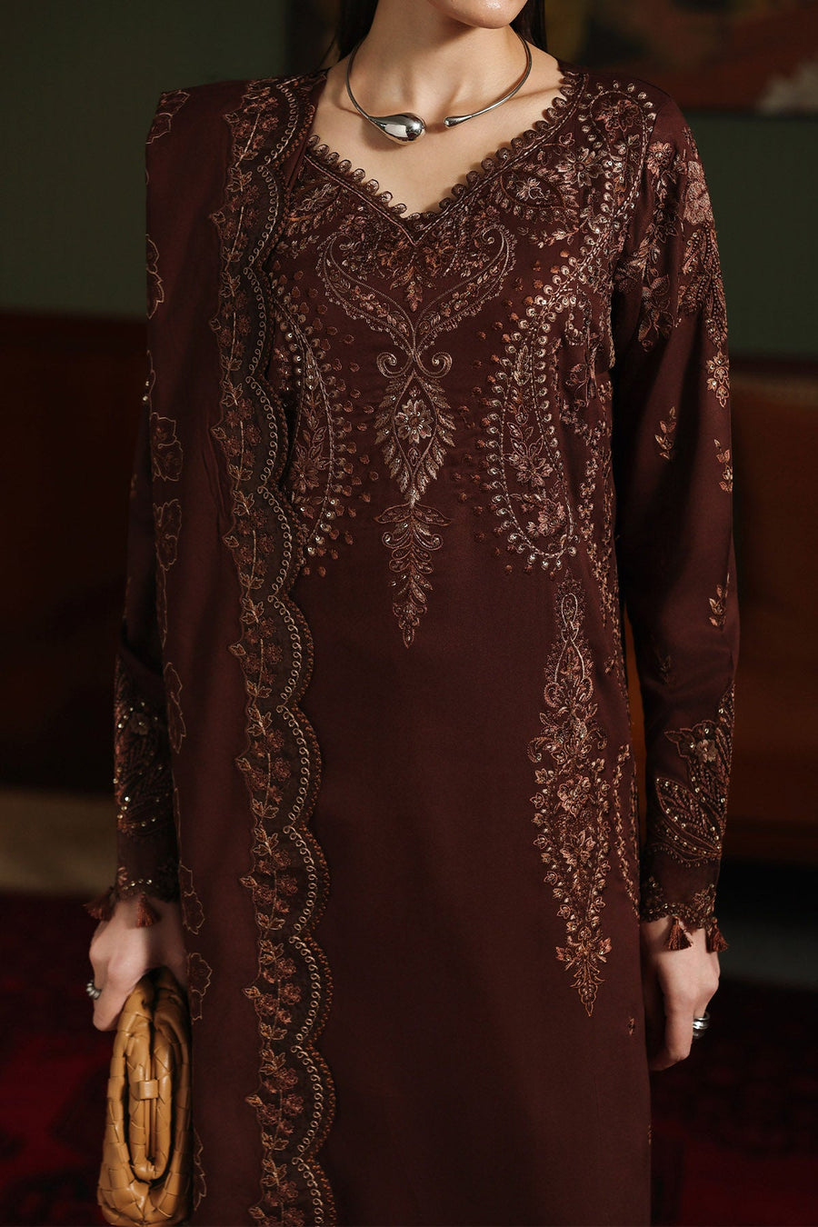 NUREH Exclusive Luxury Embroidered Marina Unstitched 3Pc Suit NE-279