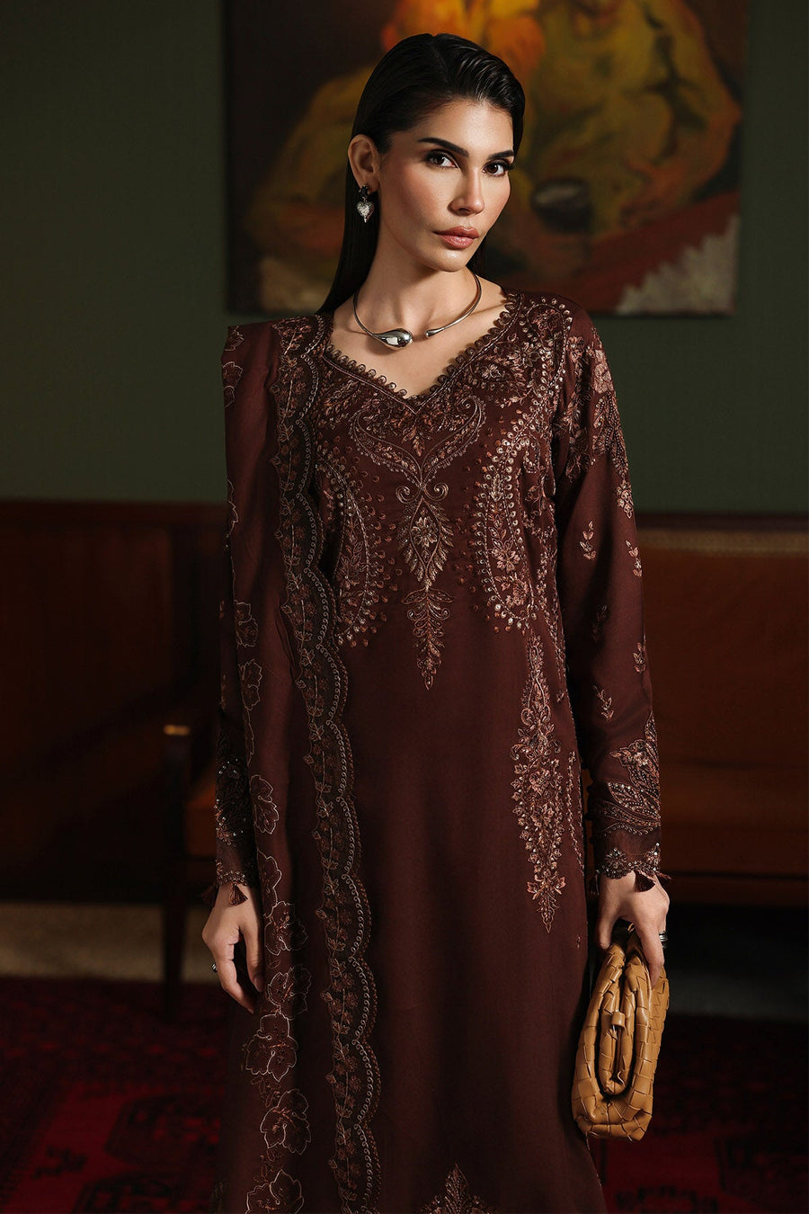 NUREH Exclusive Luxury Embroidered Marina Unstitched 3Pc Suit NE-279