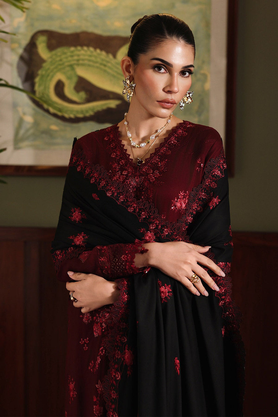 NUREH Exclusive Luxury Embroidered Marina Unstitched 3Pc Suit NE-280