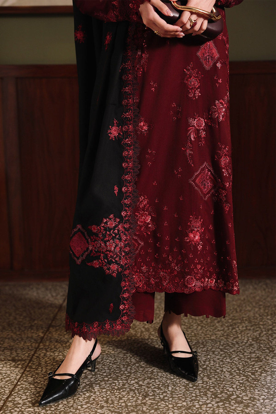 NUREH Exclusive Luxury Embroidered Marina Unstitched 3Pc Suit NE-280