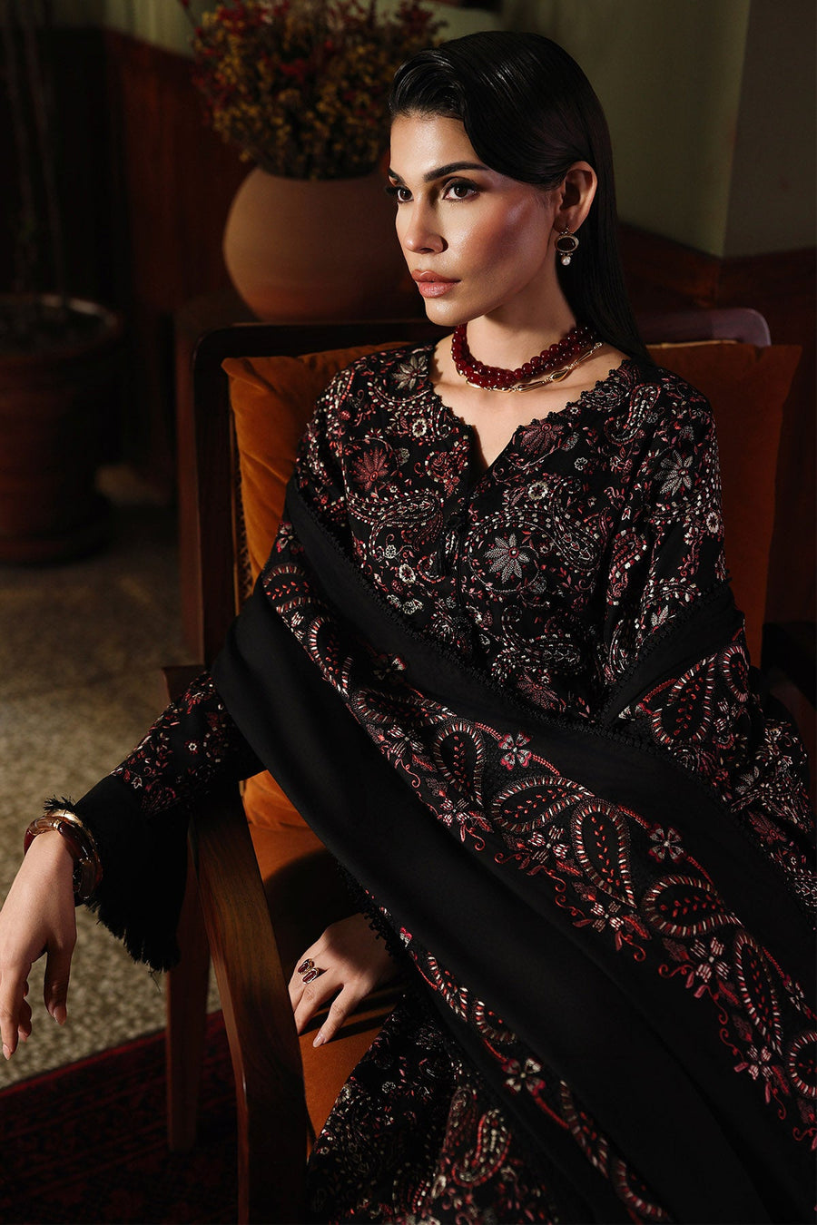 NUREH Exclusive Luxury Embroidered Marina Unstitched 3Pc Suit NE-281