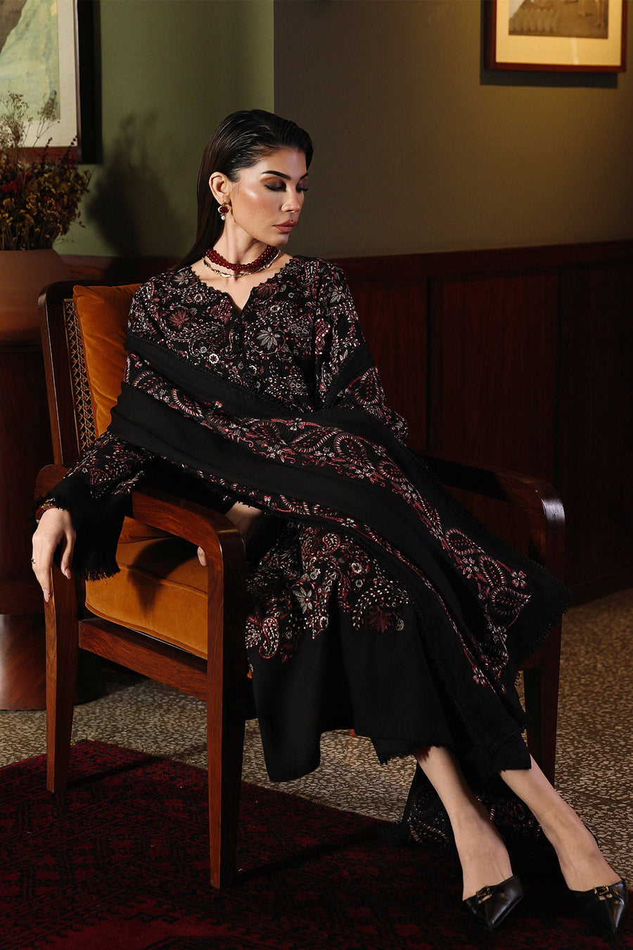 NUREH Exclusive Luxury Embroidered Marina Unstitched 3Pc Suit NE-281