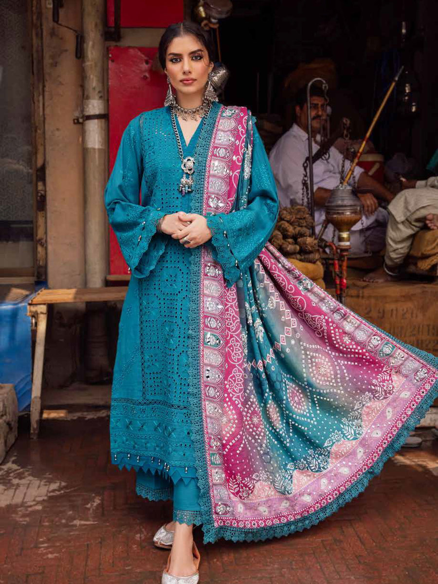 NUREH Bazaar Embroidered Chikankari Khaddar Unstitched 3Pc Suit NE-47