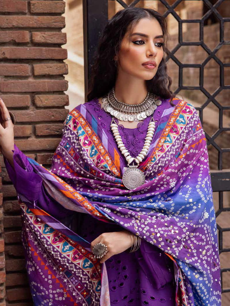 NUREH Bazaar Embroidered Chikankari Khaddar Unstitched 3Pc Suit NE-50