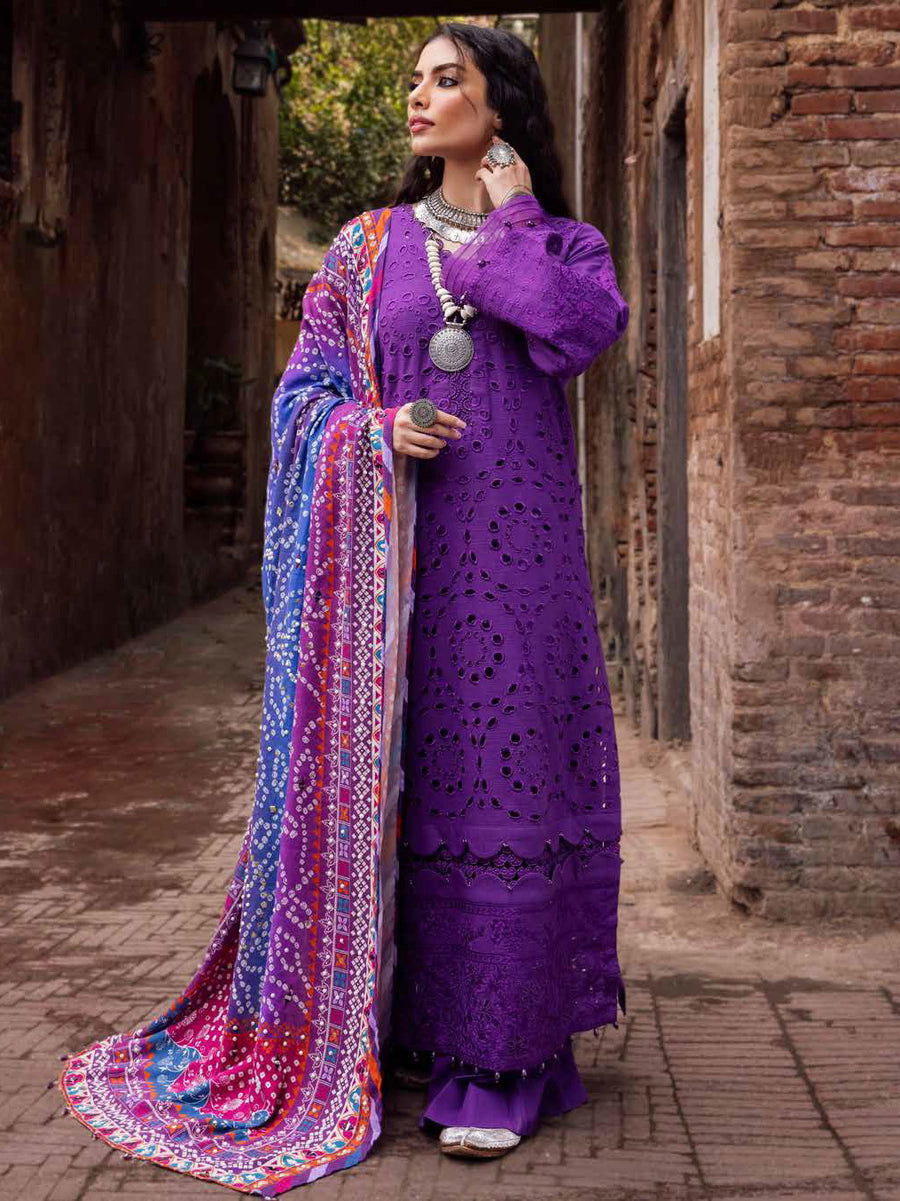 NUREH Bazaar Embroidered Chikankari Khaddar Unstitched 3Pc Suit NE-50