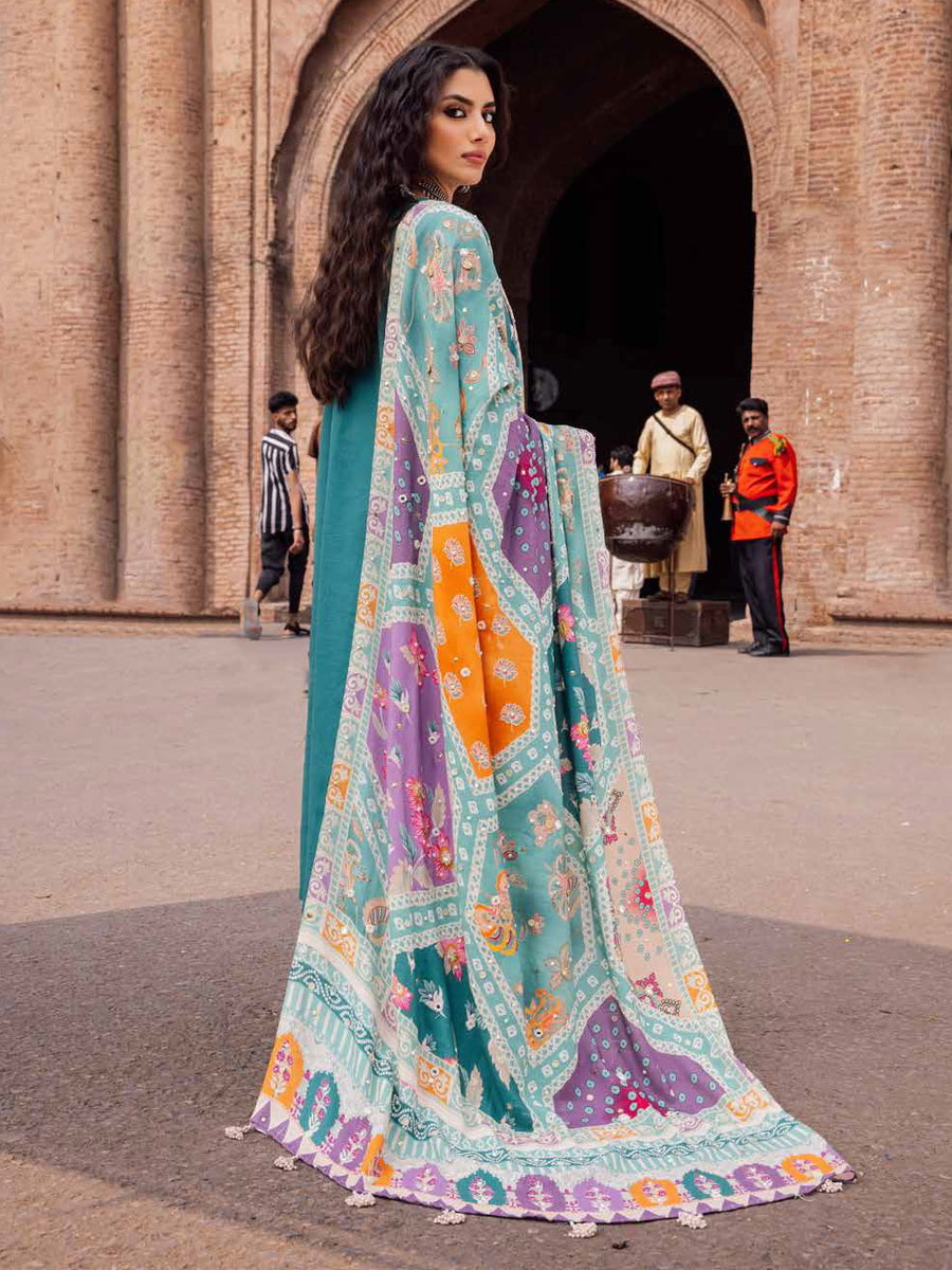 NUREH Bazaar Embroidered Chikankari Khaddar Unstitched 3Pc Suit NE-51