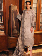 NUREH Exclusive Unstitched Embroidered Leather Peach 3Pc Suit NE-54