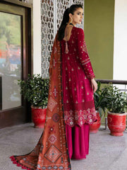 NUREH Exclusive Unstitched Embroidered Leather Peach 3Pc Suit NE-56