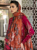 NUREH Exclusive Unstitched Embroidered Leather Peach 3Pc Suit NE-56
