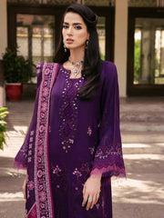 NUREH Exclusive Unstitched Embroidered Leather Peach 3Pc Suit NE-59