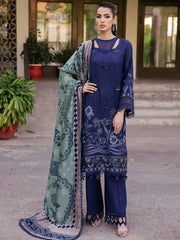 NUREH Exclusive Unstitched Embroidered Leather Peach 3Pc Suit NE-60
