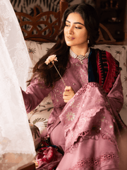NUREH Exclusive Embroidered Peach Leather Unstitched 3Pc Suit NE-66