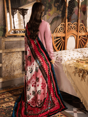 NUREH Exclusive Embroidered Peach Leather Unstitched 3Pc Suit NE-66
