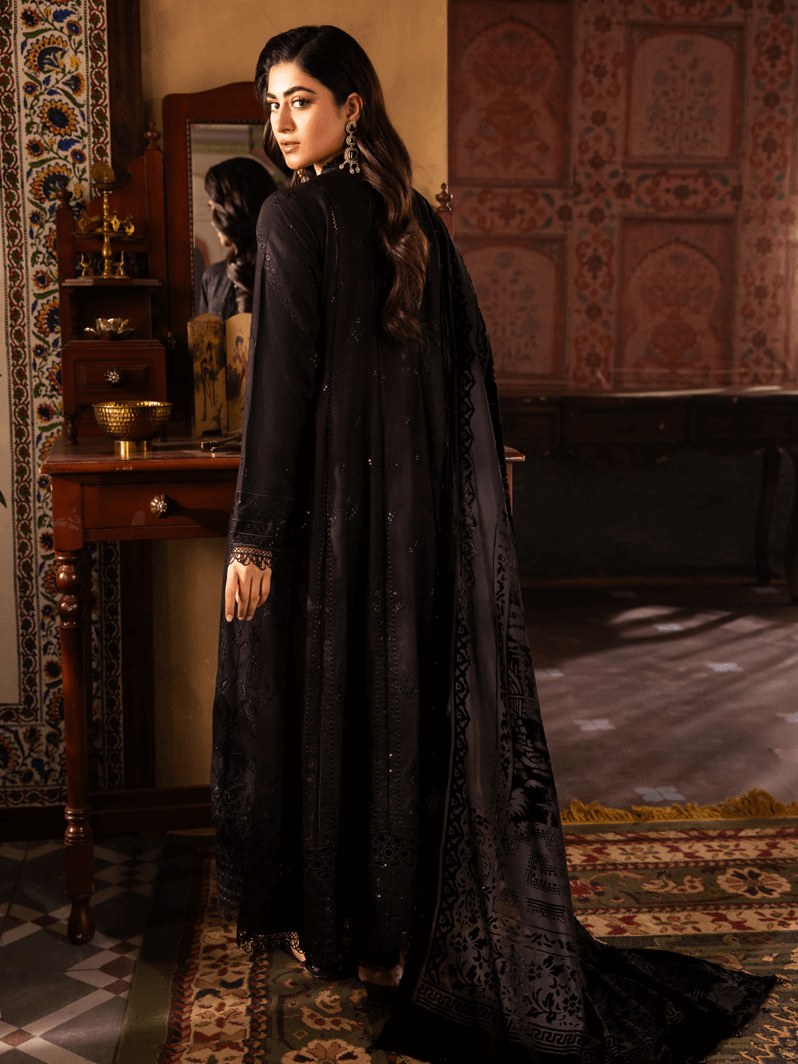NUREH Exclusive Embroidered Peach Leather Unstitched 3Pc Suit NE-68
