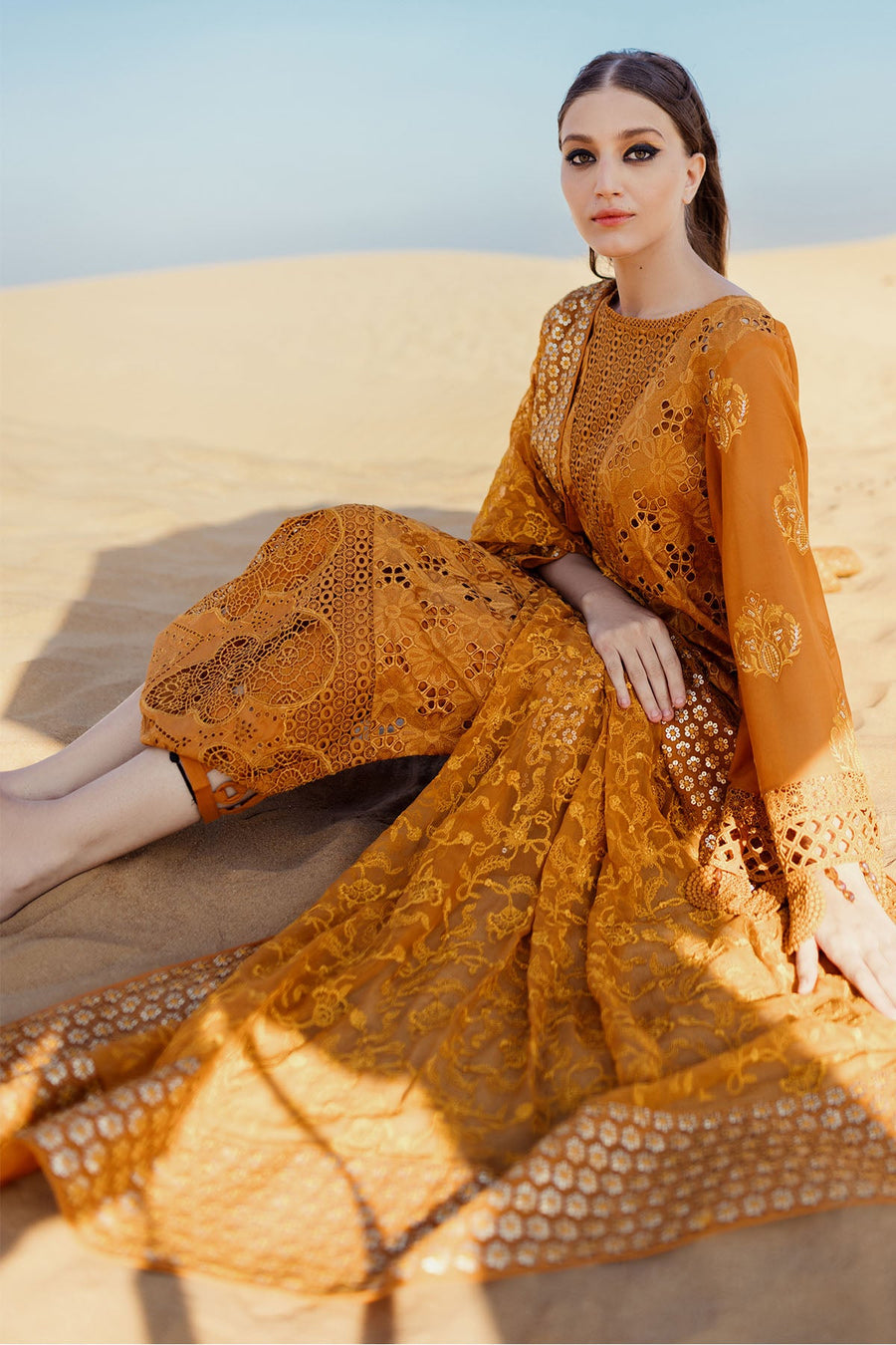 Nureh Sehra Embroidered Swiss Lawn Unstitched 3Pc Suit NE-75 MEEHA