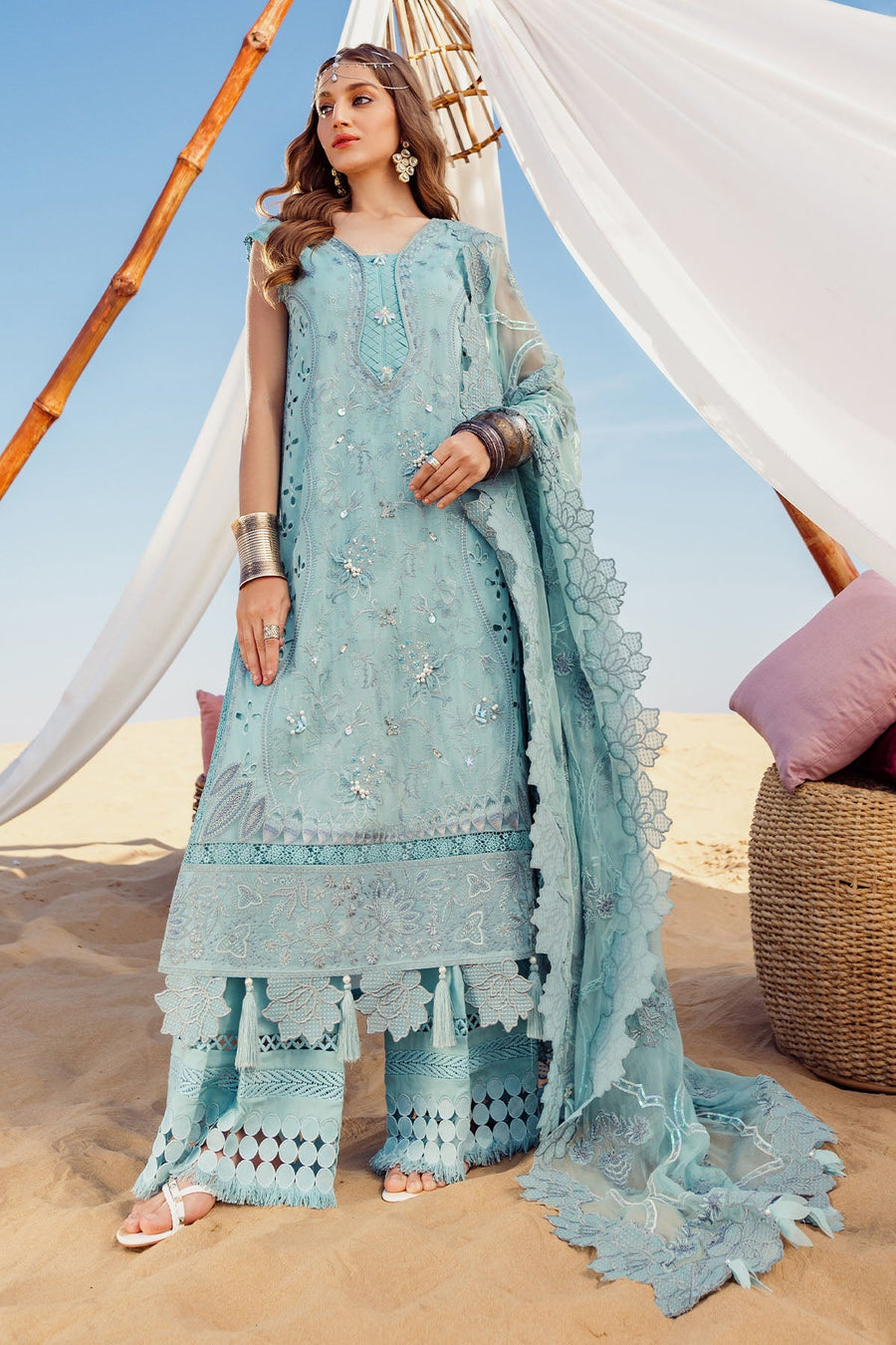 Nureh Sehra Embroidered Swiss Lawn Unstitched 3Pc Suit NE-76 AROOSH