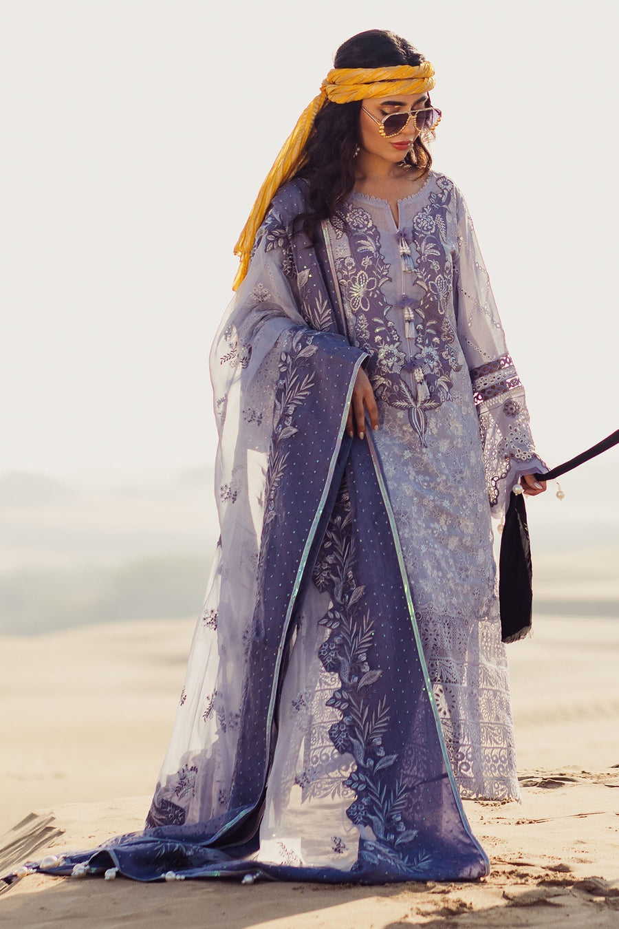 Nureh Sehra Embroidered Swiss Lawn Unstitched 3Pc Suit NE-80 CAMEO