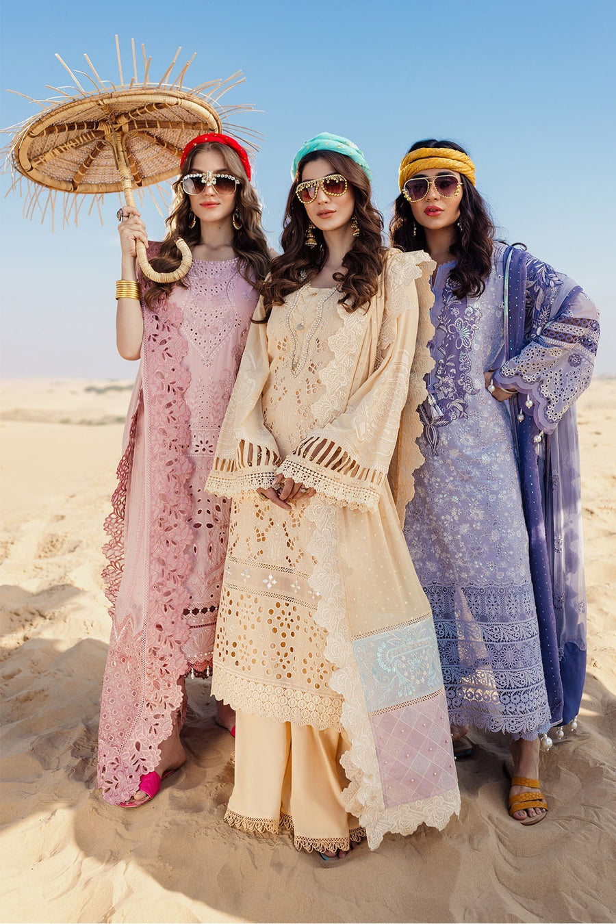 Nureh Sehra Embroidered Swiss Lawn Unstitched 3Pc Suit NE-80 CAMEO