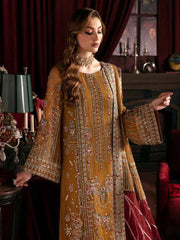 Nureh Elanora Embroidered Chiffon Unstitched 3Pc Suit NEL-37 Crimson