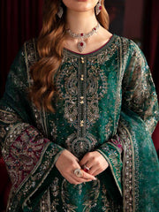 Nureh Elanora Embroidered Organza Unstitched 3Pc Suit NEL-38 Charm