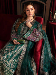 Nureh Elanora Embroidered Organza Unstitched 3Pc Suit NEL-38 Charm