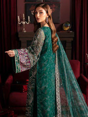 Nureh Elanora Embroidered Organza Unstitched 3Pc Suit NEL-38 Charm
