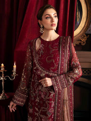 Nureh Elanora Embroidered Chiffon Unstitched 3Pc Suit NEL-39 Soir