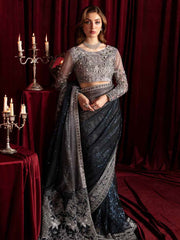 Nureh Elanora Embroidered Net Unstitched 3Pc Suit NEL-40 Starry Nights