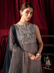 Nureh Elanora Embroidered Net Unstitched 3Pc Suit NEL-40 Starry Nights