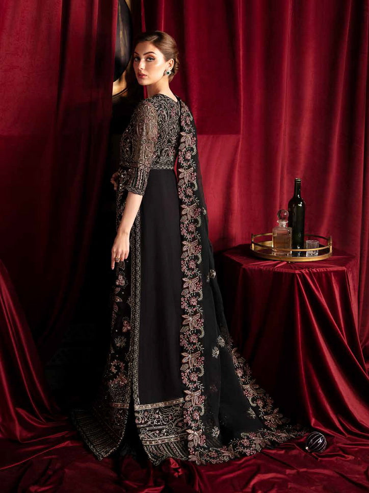 Nureh Elanora Embroidered Organza Unstitched 3Pc Suit NEL-42 Rose