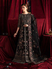 Nureh Elanora Embroidered Organza Unstitched 3Pc Suit NEL-42 Rose