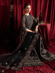 Nureh Elanora Embroidered Organza Unstitched 3Pc Suit NEL-42 Rose