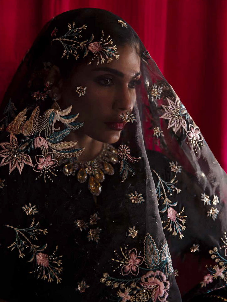 Nureh Elanora Embroidered Organza Unstitched 3Pc Suit NEL-53