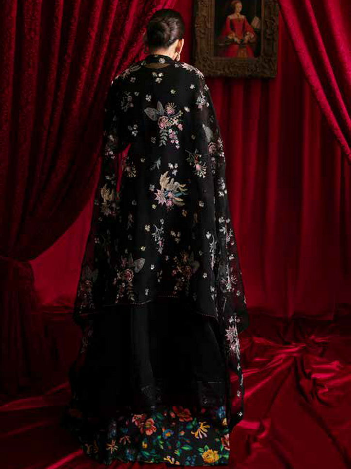 Nureh Elanora Embroidered Organza Unstitched 3Pc Suit NEL-53