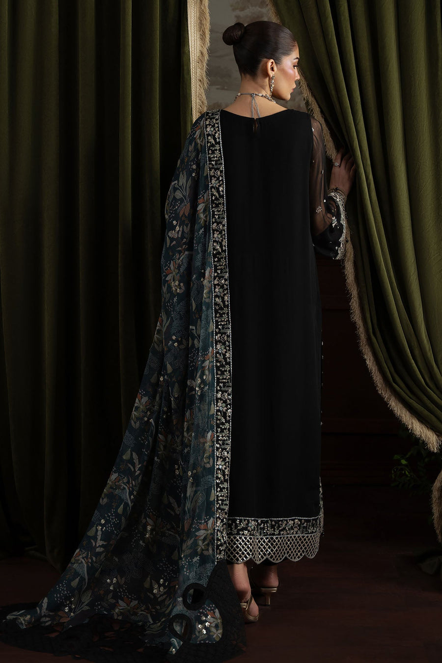 Nureh Elanora Embroidered Luxury Chiffon Unstitched 3Pc Suit NEL-75